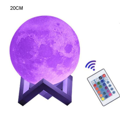 16-Color Lamp with Stand and Remote, Moon Lamp, LED Night Light with Dock, Creative Moon Light Uniq