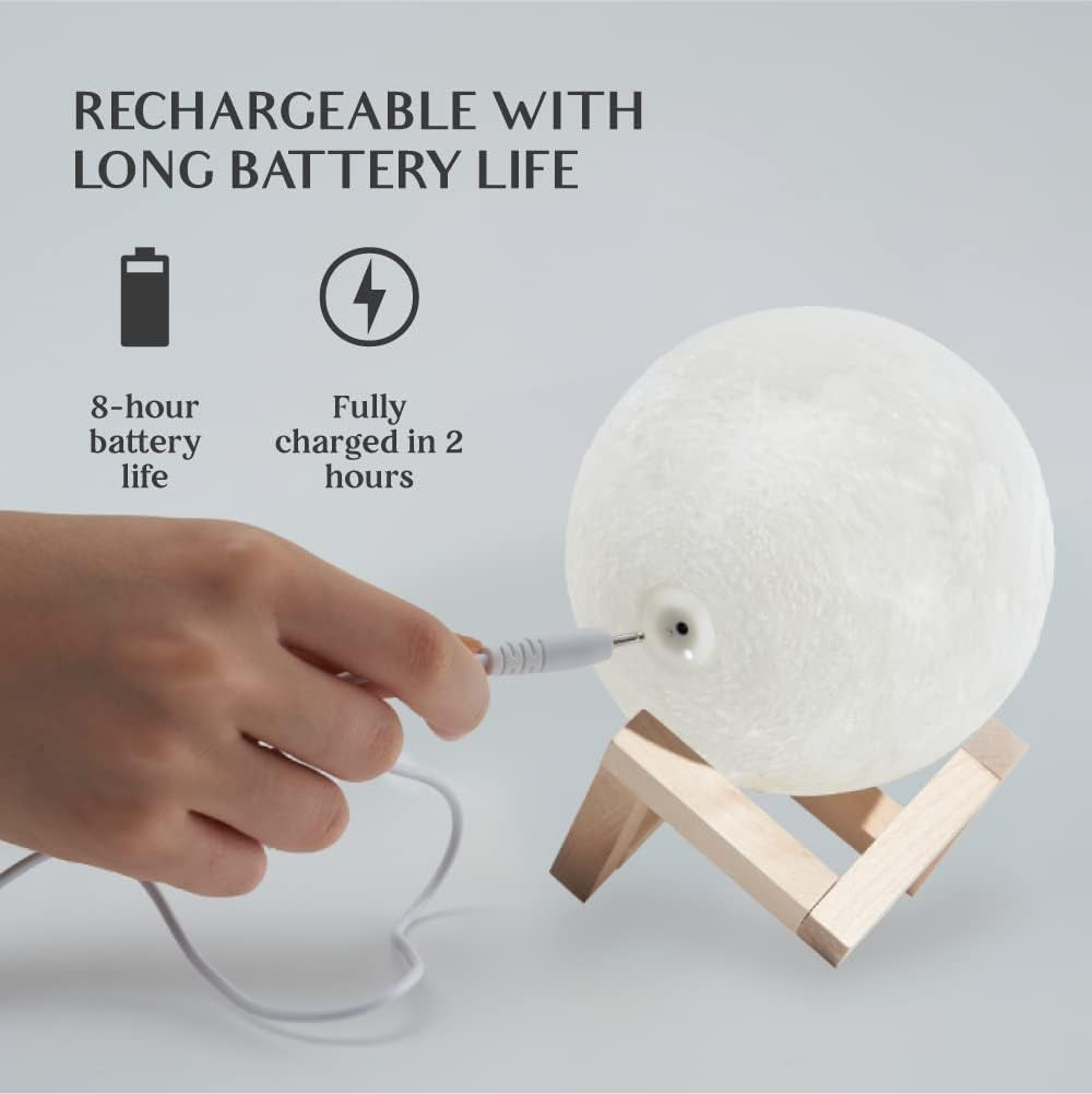 16-Color Lamp with Stand and Remote, Moon Lamp, LED Night Light with Dock, Creative Moon Light Uniq