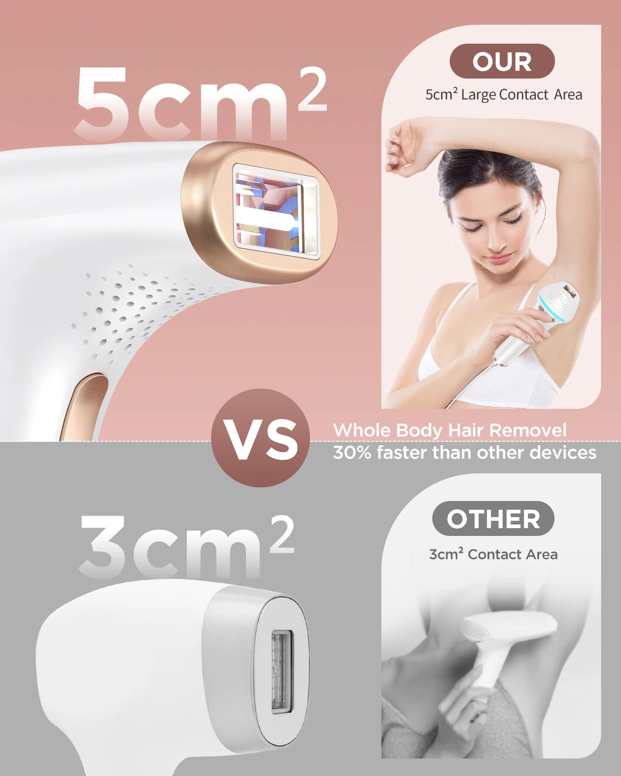 3-In-1 Laser Epilator Painless IPL Hair Removal for Women Bikini Legs Arms Laser Hair Remover 999900 Flash Permanent Depilato