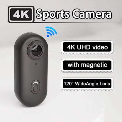 Travel Ready 4K Camera Mini HD 1080P Action Cam Wireless Wifi Bodycam Sport Recorder Pocket Lens Outdoor Adventure Photography