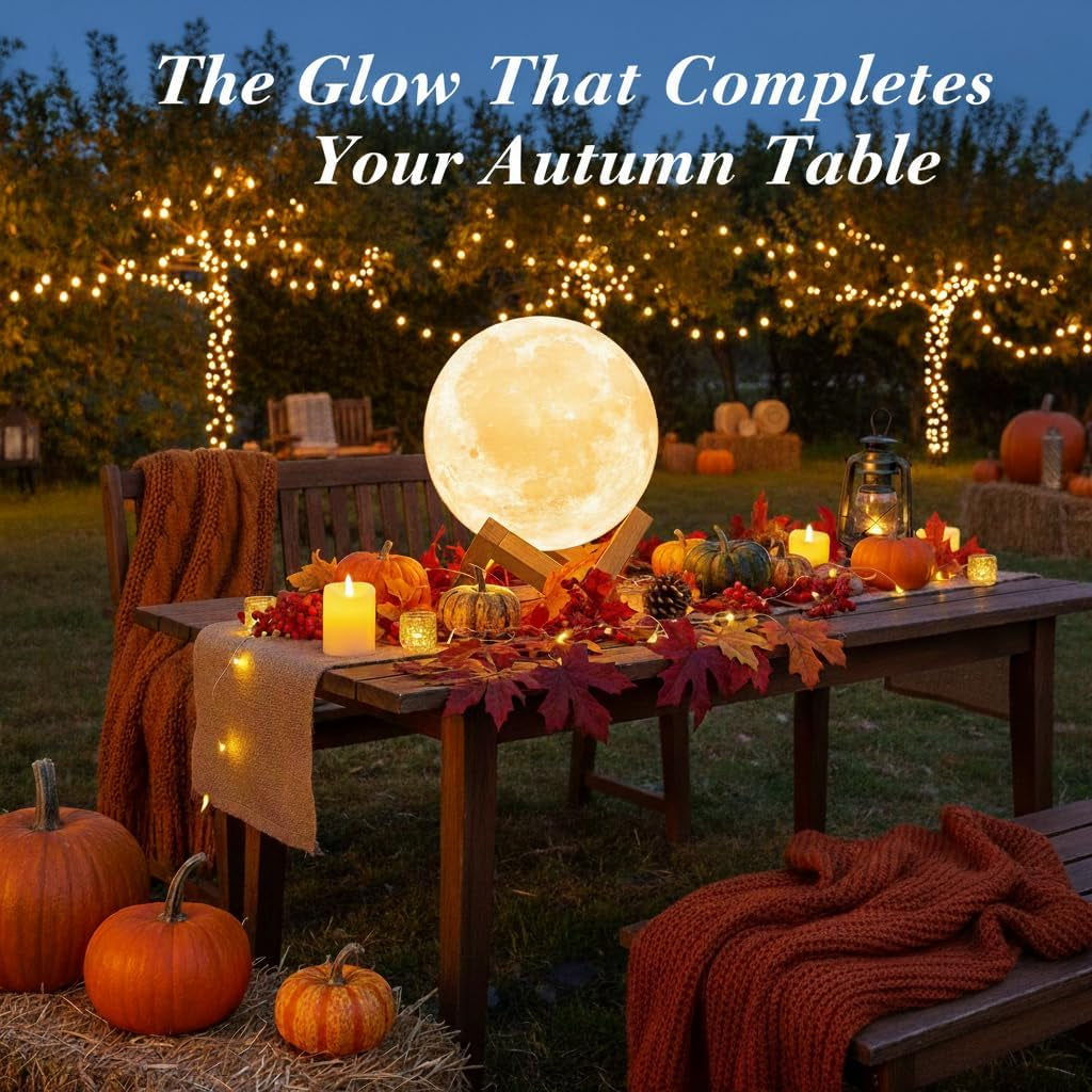 16-Color Lamp with Stand and Remote, Moon Lamp, LED Night Light with Dock, Creative Moon Light Uniq