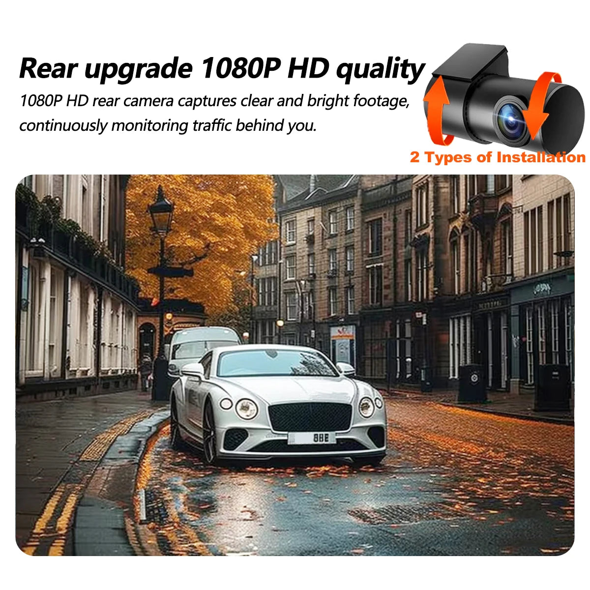 Dashcam 4K Wifi Car Recording Camera DVR Video Recorder Black Box Front and Rear Dual Channels 24H Parking Mode HD Night Vision