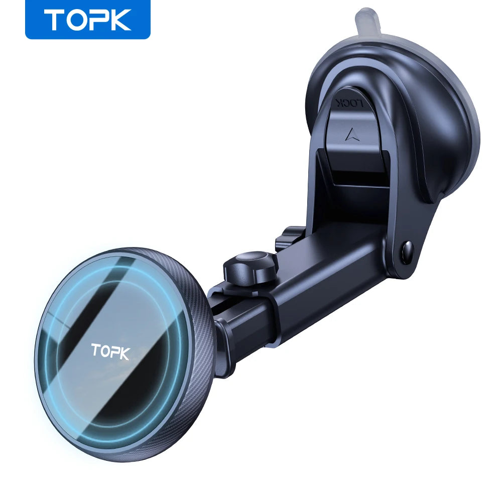 Mag-Safe Magnetic Car Phone Holder Car Mount for Windshield and Dashboard[Strong Suction]Adjustable Long Arm for Cellphones